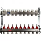 Коллектор Stout на 9 выходов из нержавеющей стали с расходомерами - SMS 0917 000009