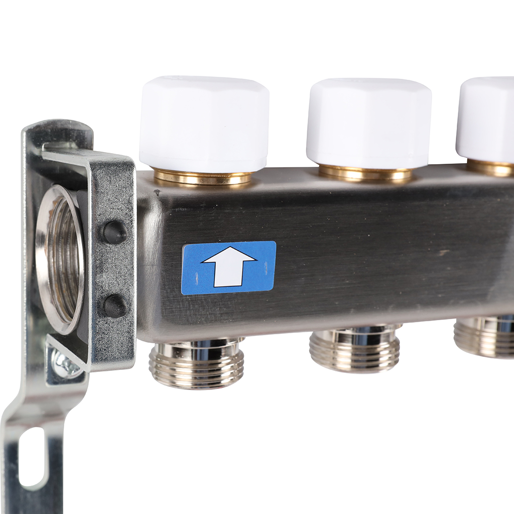 Коллектор Rommer на 7 выходов с расходомерами, с клапаном вып. воздуха и сливом