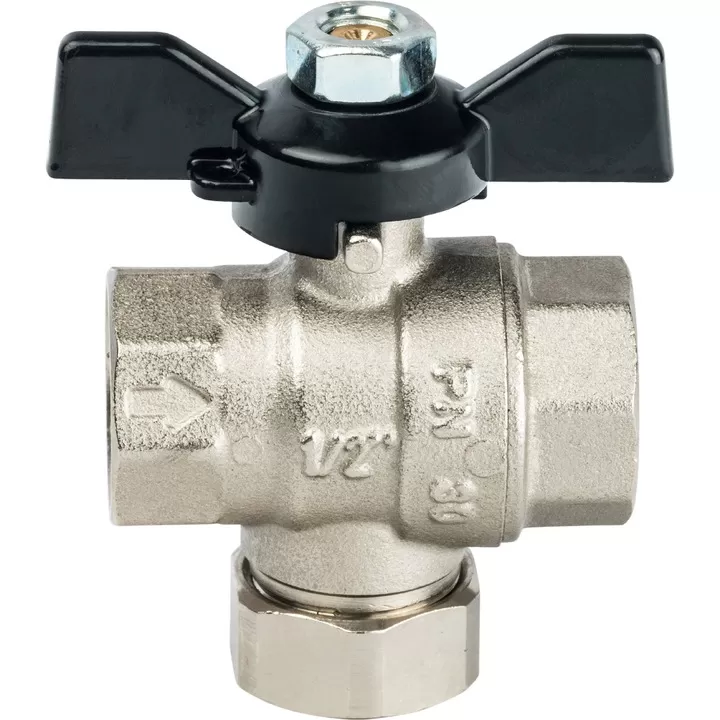 Шаровой кран Stout с фильтром ВР-ВР 1/2, ручка бабочка