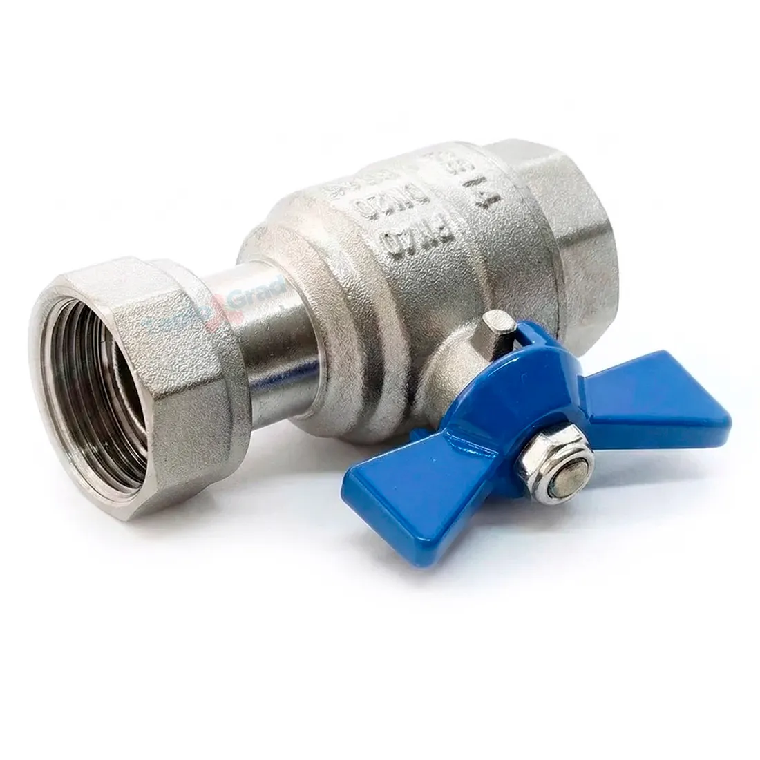 Шаровой кран TIM с накидной гайкой 3/4 ручка бабочка