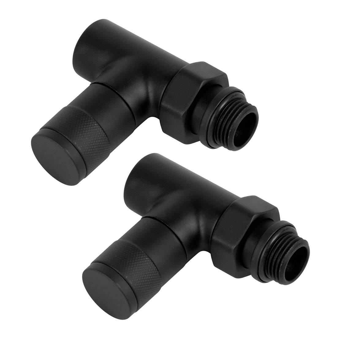 Набор дизайн-вентилей Royal Thermo PIANO 1/2 прямой (черный)