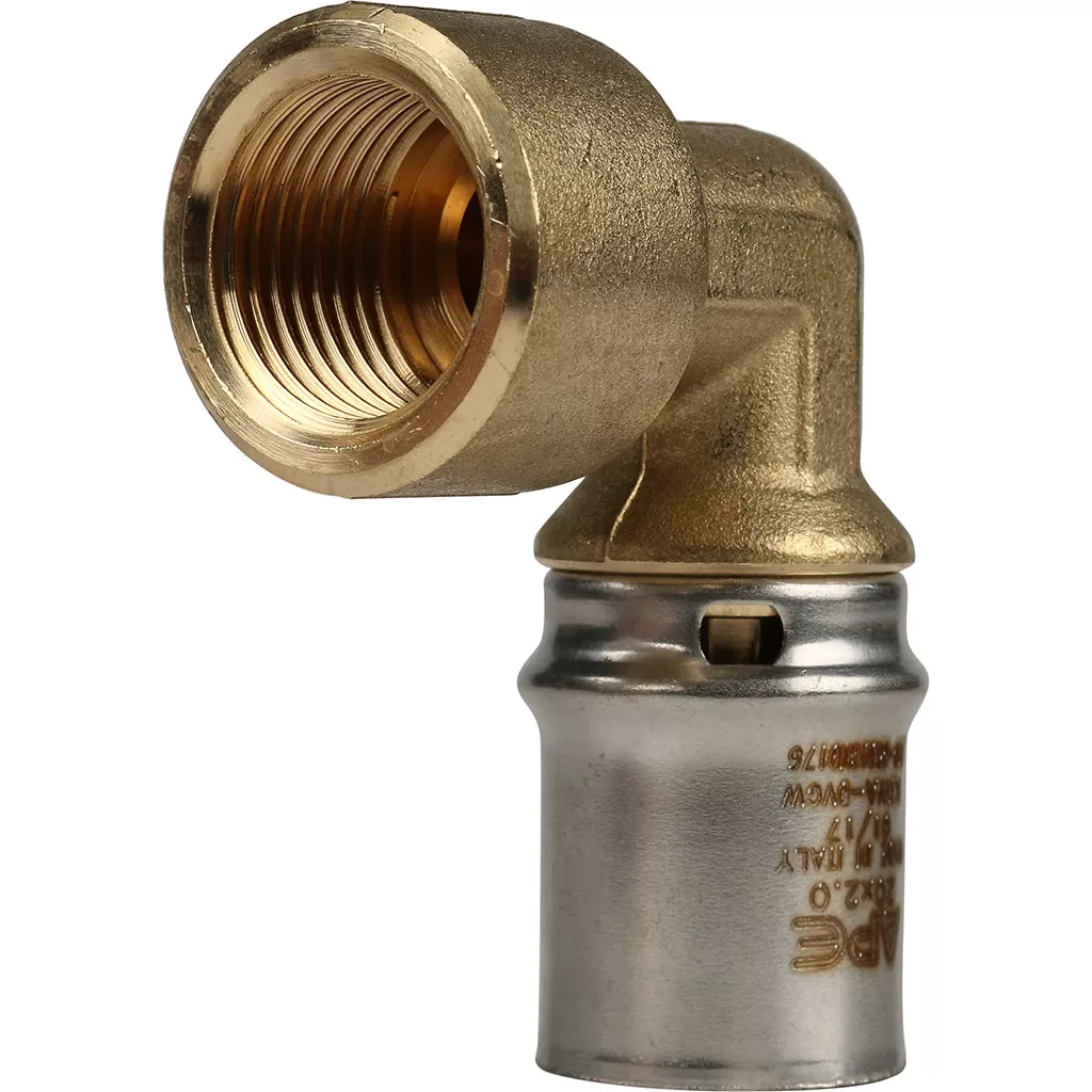 Угольник с внутренней резьбой прессовой Stout 1/2 x 20