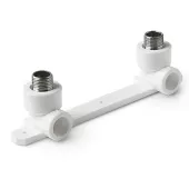 Угольник двойной с креплением комбинированный Pro Aqua НР 20x1/2 PP-R