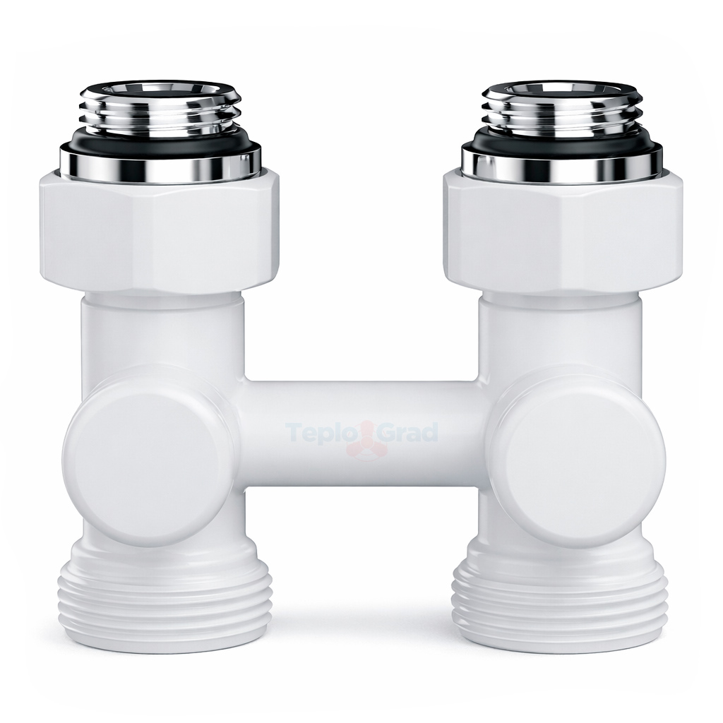 Узел нижнего подключения Royal Thermo Design прямой 1/2x3/4, белый