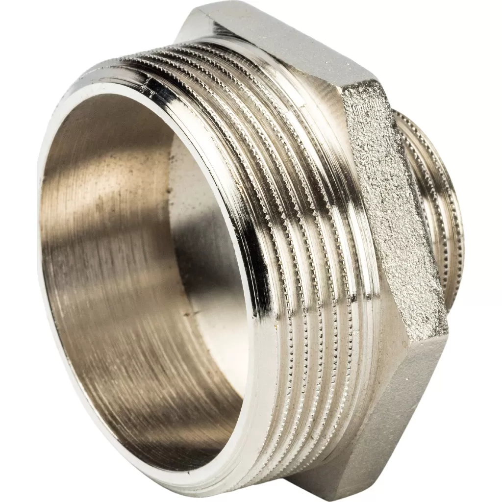 Ниппель переходной 2x1 НН никелированный Stout