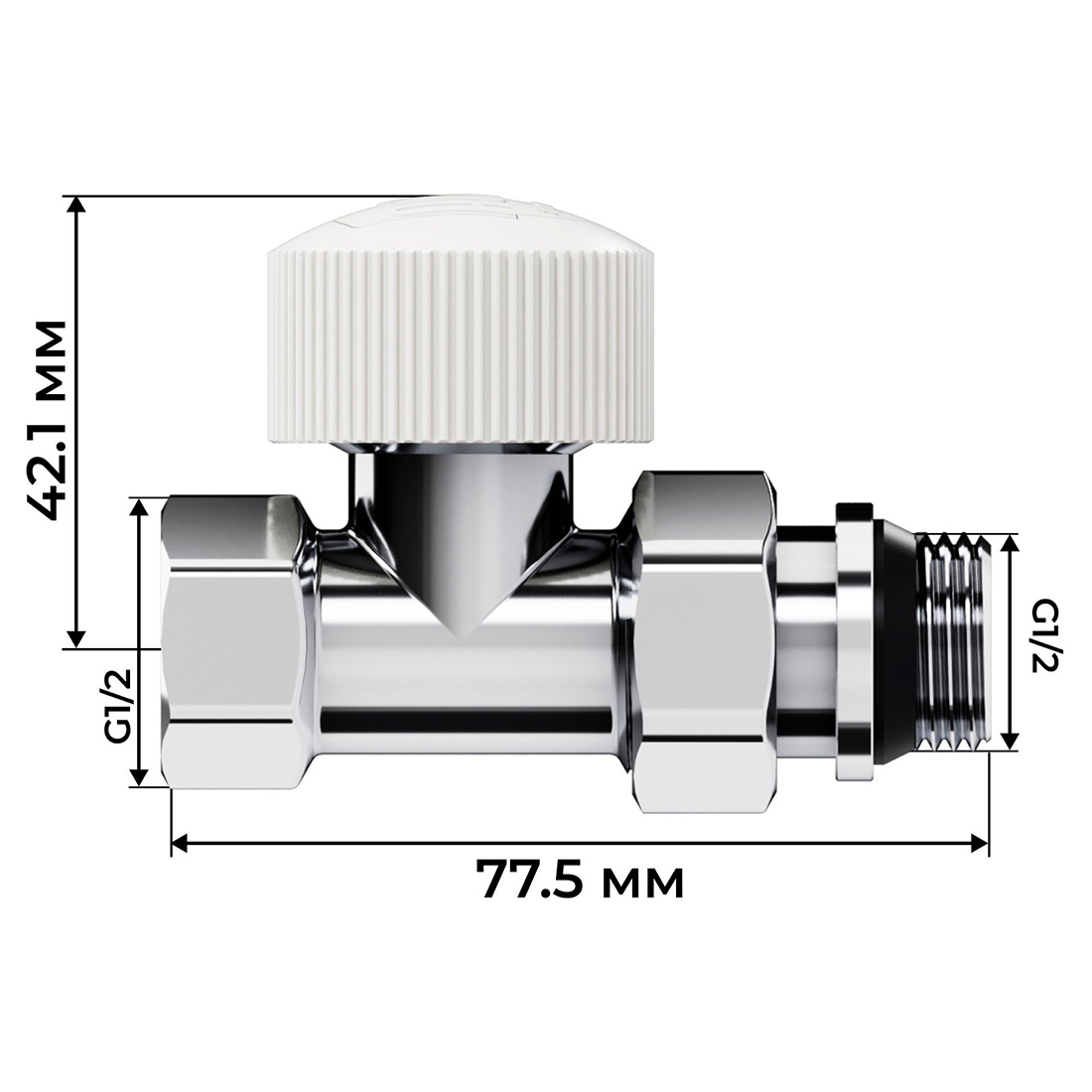 Набор термостатический прямой Royal Thermo Design 1/2" М30х1,5 (хром)
