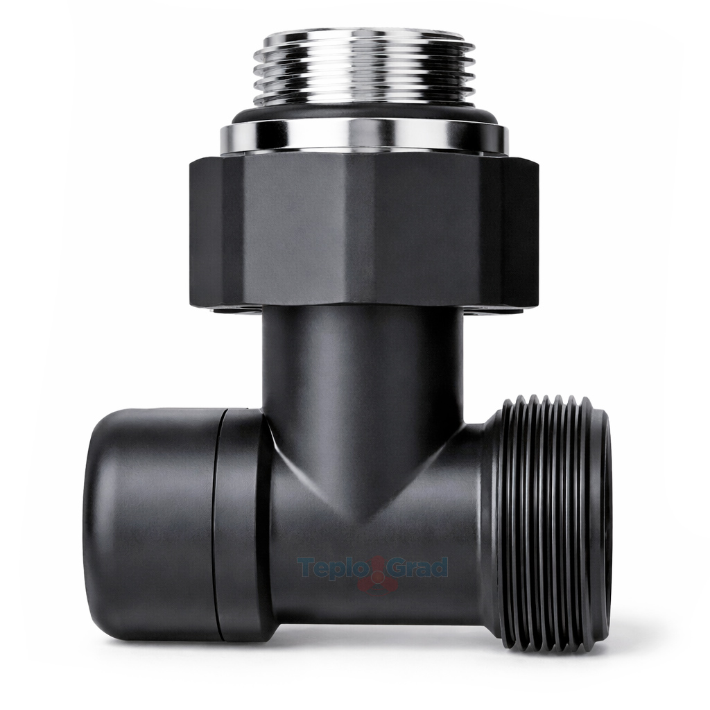 Узел нижнего подключения Royal Thermo Design угловой 1/2x3/4, черный