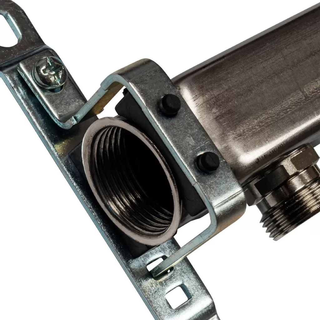 Коллектор из нержавеющей стали Stout для радиаторной разводки на 10 выходов