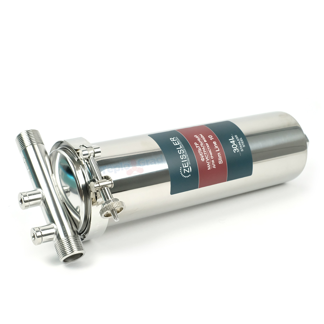 Фильтр магистральный Zeissler 10SL 3/4 из нержавеющей стали, картридж