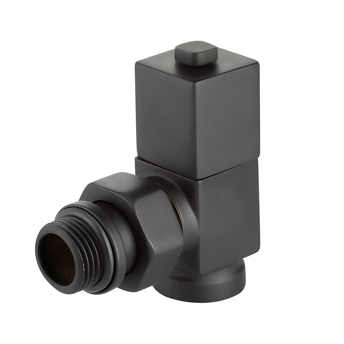 Набор дизайн-вентилей Royal Thermo CUBE 1/2 угловой (черный)