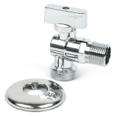 Кран угловой TIM 1/2x3/4 с отражателем, хромированный