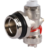 Регулируемый концевой фитинг Rommer с дренажным вентилем и ручным воздухоотводчиком 1