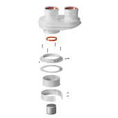 Адаптер универсальный Rommer для перехода с 60/100 на 80/80 (сварной)