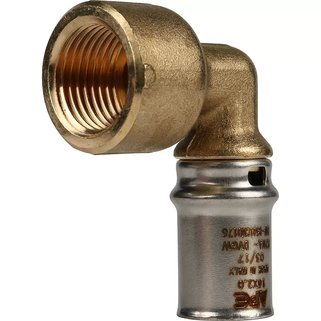 Угольник с внутренней резьбой прессовой Stout 1/2 x 16