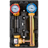 Насосная группа Rommer с термостатическим смесительным клапаном (35-60°С) 1 без насоса, левая