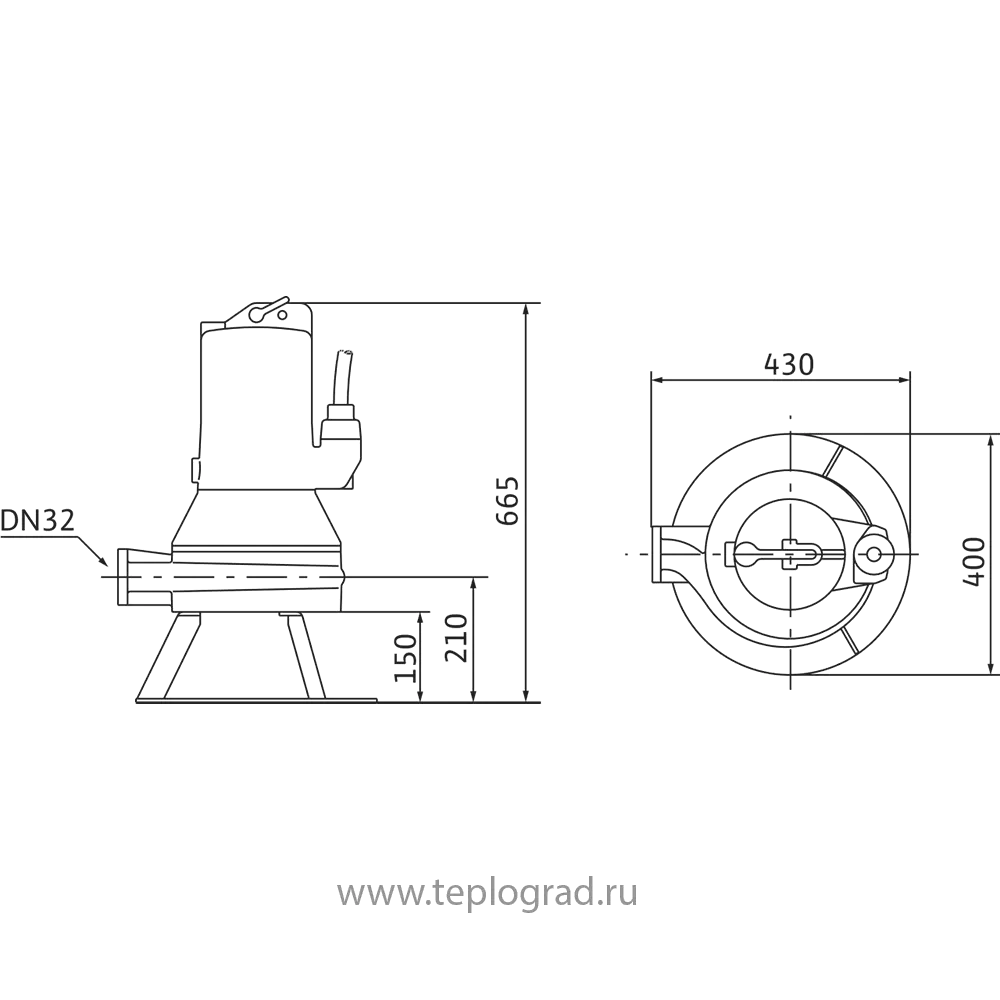 Дренажный насос Wilo Drain MTC 32 F 49.17/66 3x400В