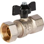 Шаровой кран Stout с накидной гайкой, ВР/накидная гайка, ручка бабочка 3/4x3/4