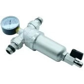 Самопромывной фильтр TIM 1/2 с манометром и корпусом из никелированной латуни