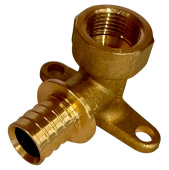 Угольник Rommer с настенным креплением 25x3/4 водорозетка