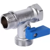 Кран шаровой проходной Stout для стиральных и посудомоечных машин 1/2 х 3/4 х 1/2