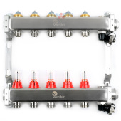 Коллектор из нержавеющей стали Wester MUFS с расходомерами на 5 выходов Коллектор из нержавеющей стали Wester MUFS с расходомерами на 5 выходов