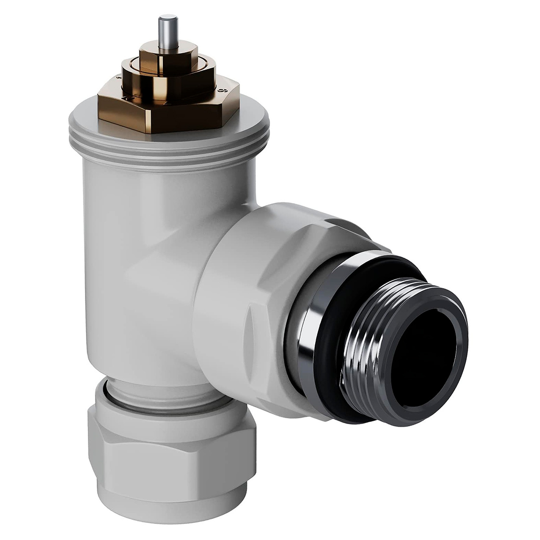 Набор термостатический угловой Royal Thermo Design Pro 15мм М30х1,5 (белый)