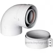 Коаксиальный отвод Baxi 60/100 90° начальный, с муфтой
