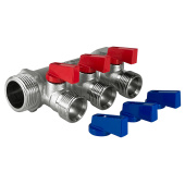 Коллектор Valfex с шаровыми кранами 1x3/4 на 2 выхода Коллектор Valfex с шаровыми кранами 1x3/4 на 2 выхода