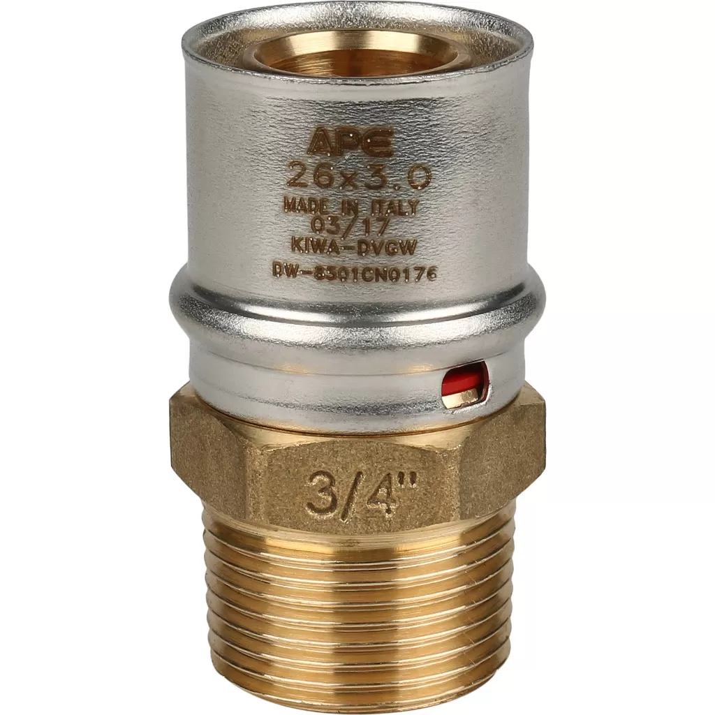 Переходник с наружной резьбой прессовой Stout 3/4 x 26 Переходник с наружной резьбой прессовой Stout 3/4 x 26