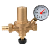 Клапан автоматической подпитки Rommer 1/2 с манометром и латунной крышкой