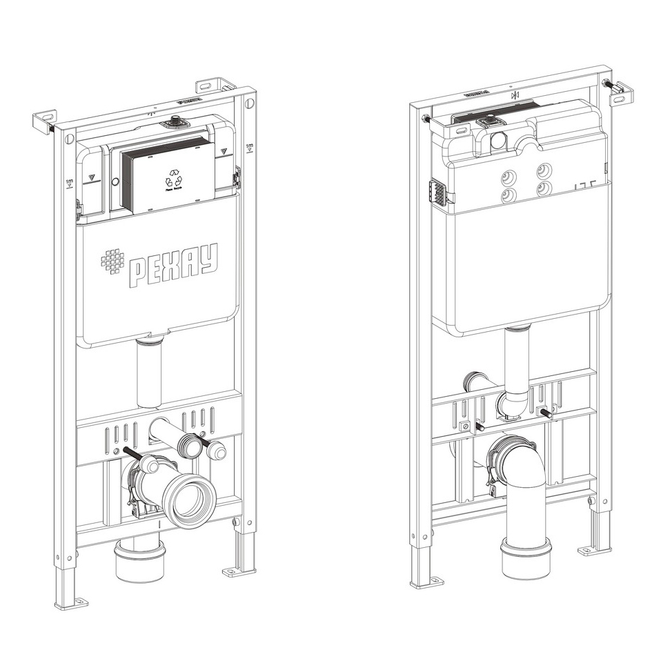 Инсталляция для подвесного унитаза РЕХАУ NovaFlow (без кнопки)