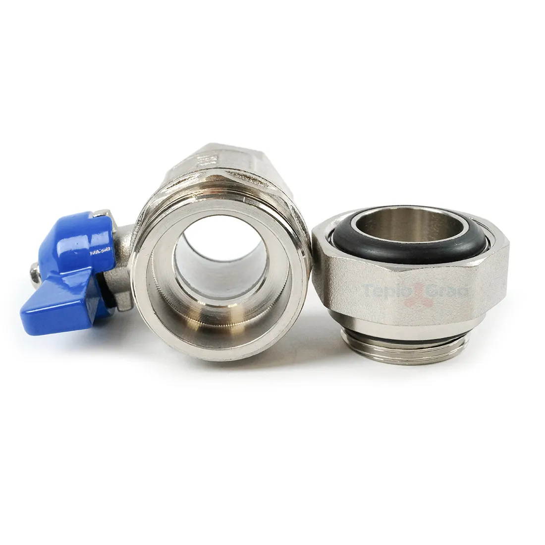 Кран шаровой TIM с полусгоном 1 (красный+синий), пара