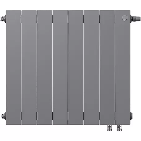 Биметаллический радиатор Royal Thermo PianoForte 500 Silver Satin VDR80 8 секций с нижним подключением