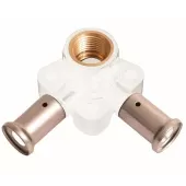 Пресс водорозетка проходная Henco 16x1/2x16 (40 мм) белая