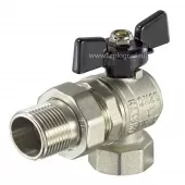 Кран шаровой TIM с американкой НВ 1 угловой, ручка бабочка