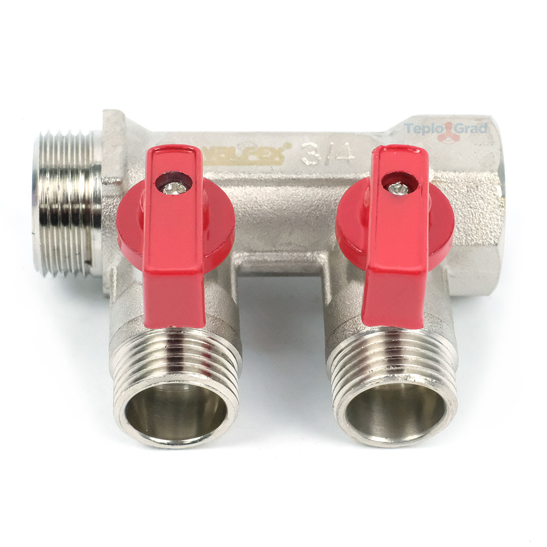 Коллектор Valfex с шаровыми кранами 3/4x1/2 на 2 выхода