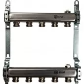 Коллектор из нержавеющей стали Stout для радиаторной разводки на 5 выходов