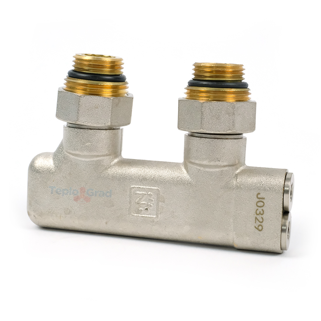 Узел нижнего подключения угловой перекрестный Zeissler 3/4x1/2 с запорными вентилями