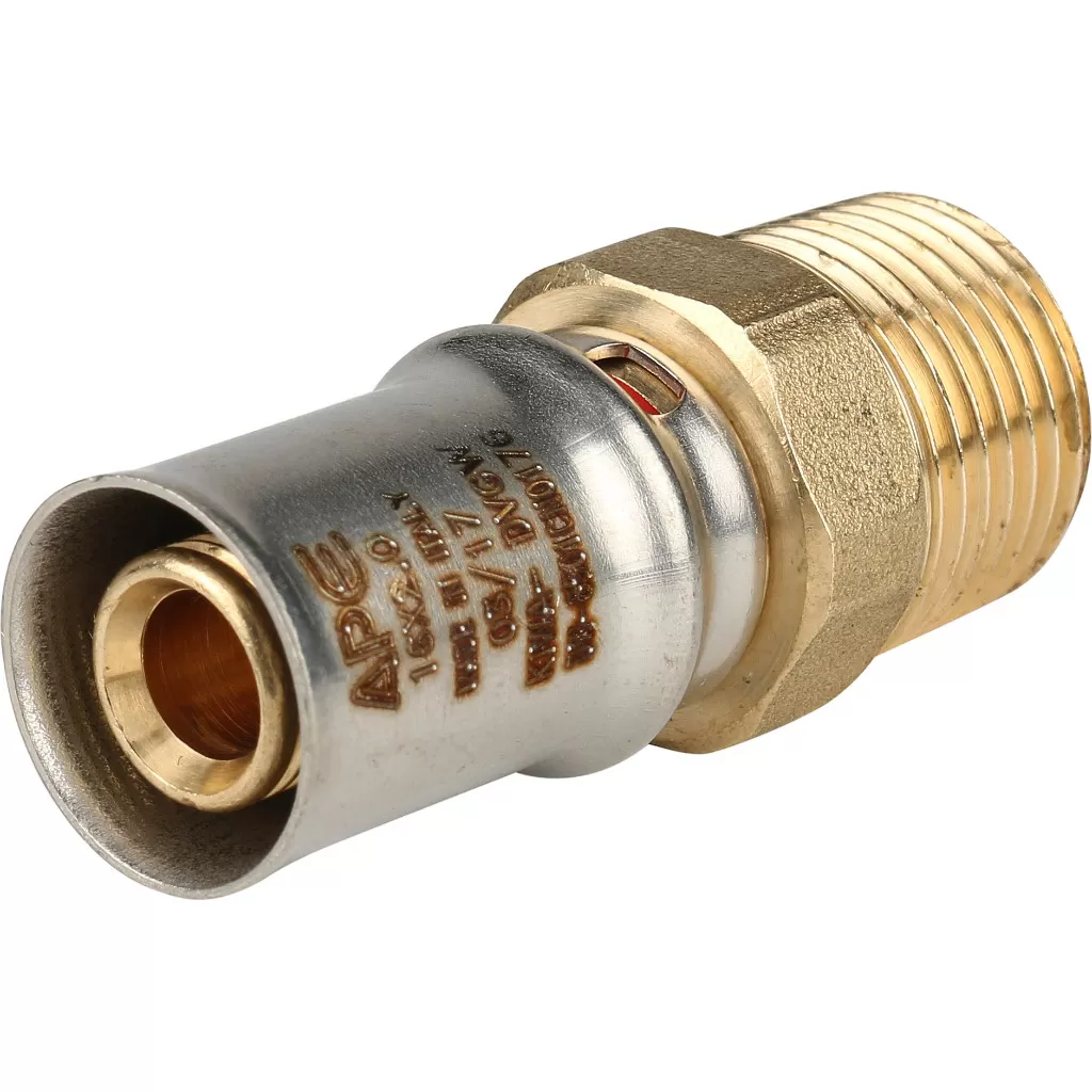 Переходник с наружной резьбой прессовой Stout 1/2 x 16 Переходник с наружной резьбой прессовой Stout 1/2 x 16