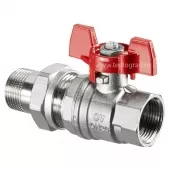 Кран шаровой Oventrop Optibal НВ 1 1/4 со сгоном, ручка бабочка