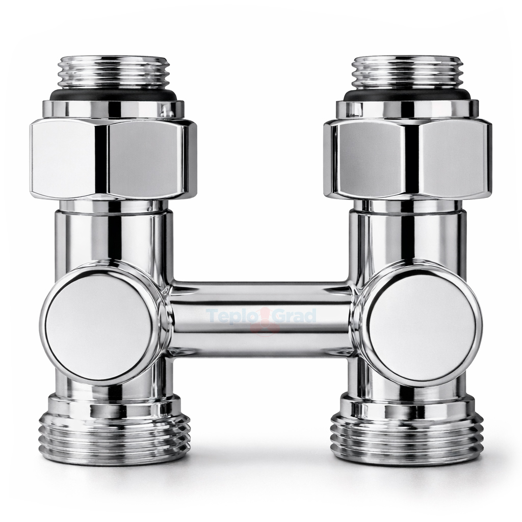 Узел нижнего подключения Royal Thermo Design прямой 1/2x3/4, хром