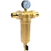 Самопромывной фильтр TIM 1 с манометром и корпусом из латуни