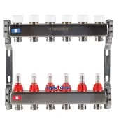 Коллектор из нержавеющей стали Rommer с расходомерами 6 выходов