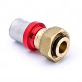 Пресс-соединение Tiemme прямое с накидной гайкой 16x3/4 евроконус