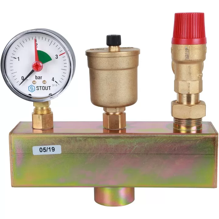 Группа безопасности котла Stout в теплоизоляции (до 50 кВт)