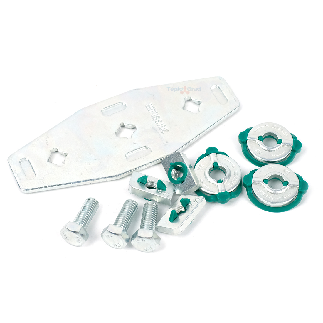 Соединитель профиля Х-образный 3 монтажные гайки Zeissler