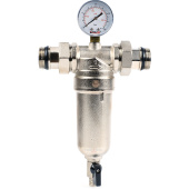 Самопромывной фильтр Valfex 1 с манометром и корпусом из ник. латуни