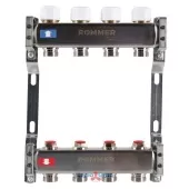 Коллектор из нержавеющей стали Rommer без расходомеров 4 выхода