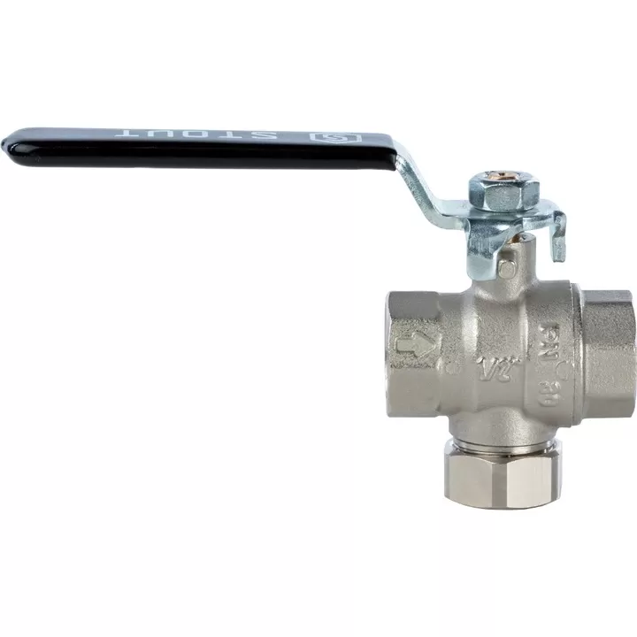 Шаровой кран Stout с фильтром ВР-ВР 1/2, ручка рычаг
