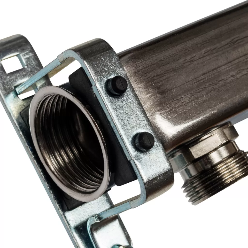 Коллектор из нержавеющей стали Stout для радиаторной разводки на 4 выхода